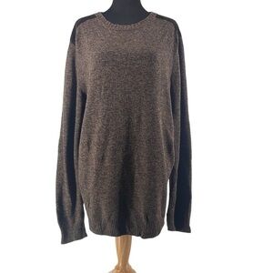 APC Rue Madam Paris sweater shoulder patches brown multi cashmere wool blend Lg